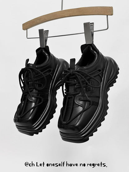 Panel Design Chunky Sole Sneakers
