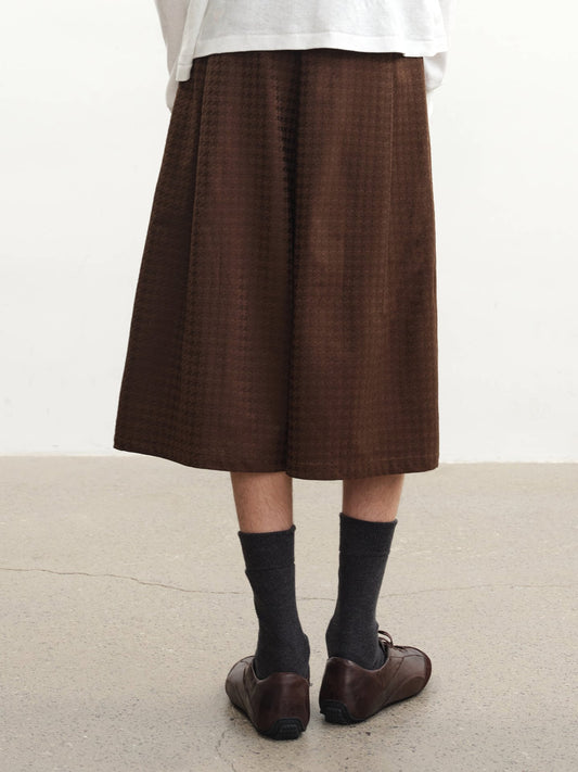 Houndstooth Gathered Shorts