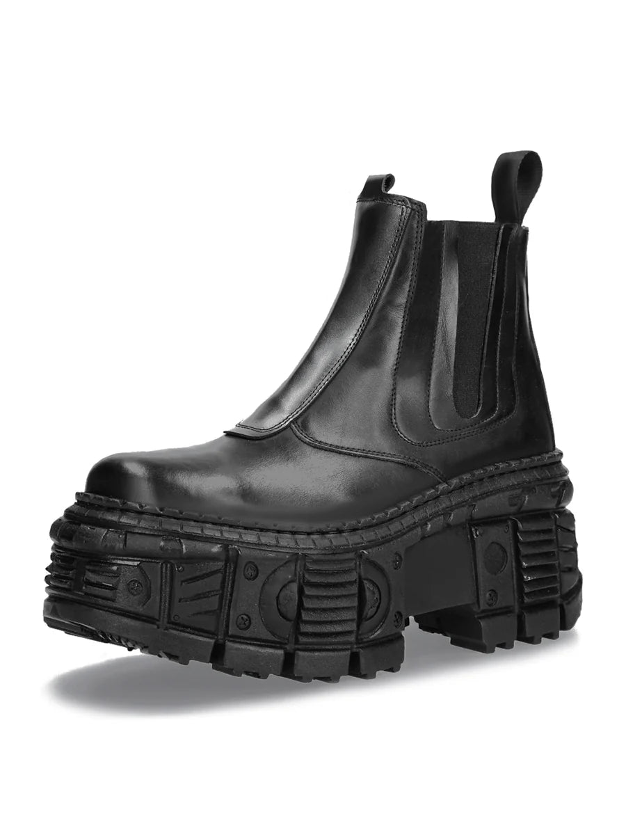 Chunky Sole Design PU Leather Boots