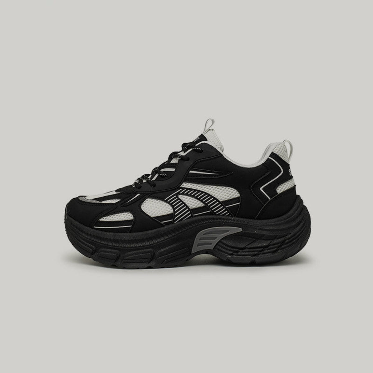 Color-Block Mesh Panel Chunky Sneakers