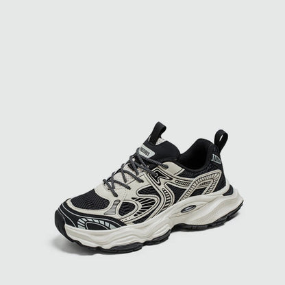 Breathable Mesh Platform Lace-Up Sneakers WN23516