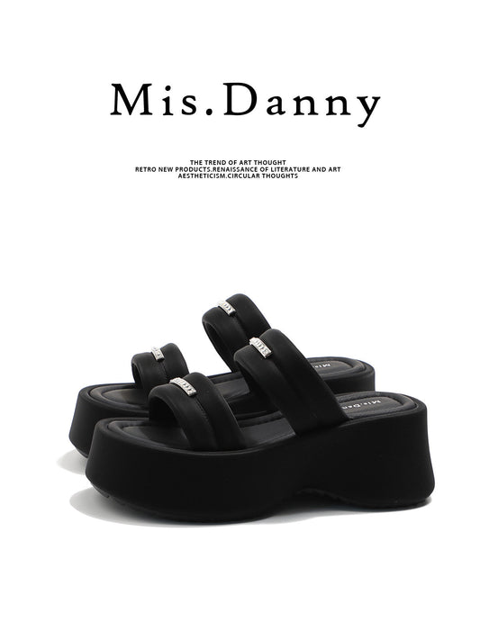 Metal Buckle Platform Thick Sole Sandals