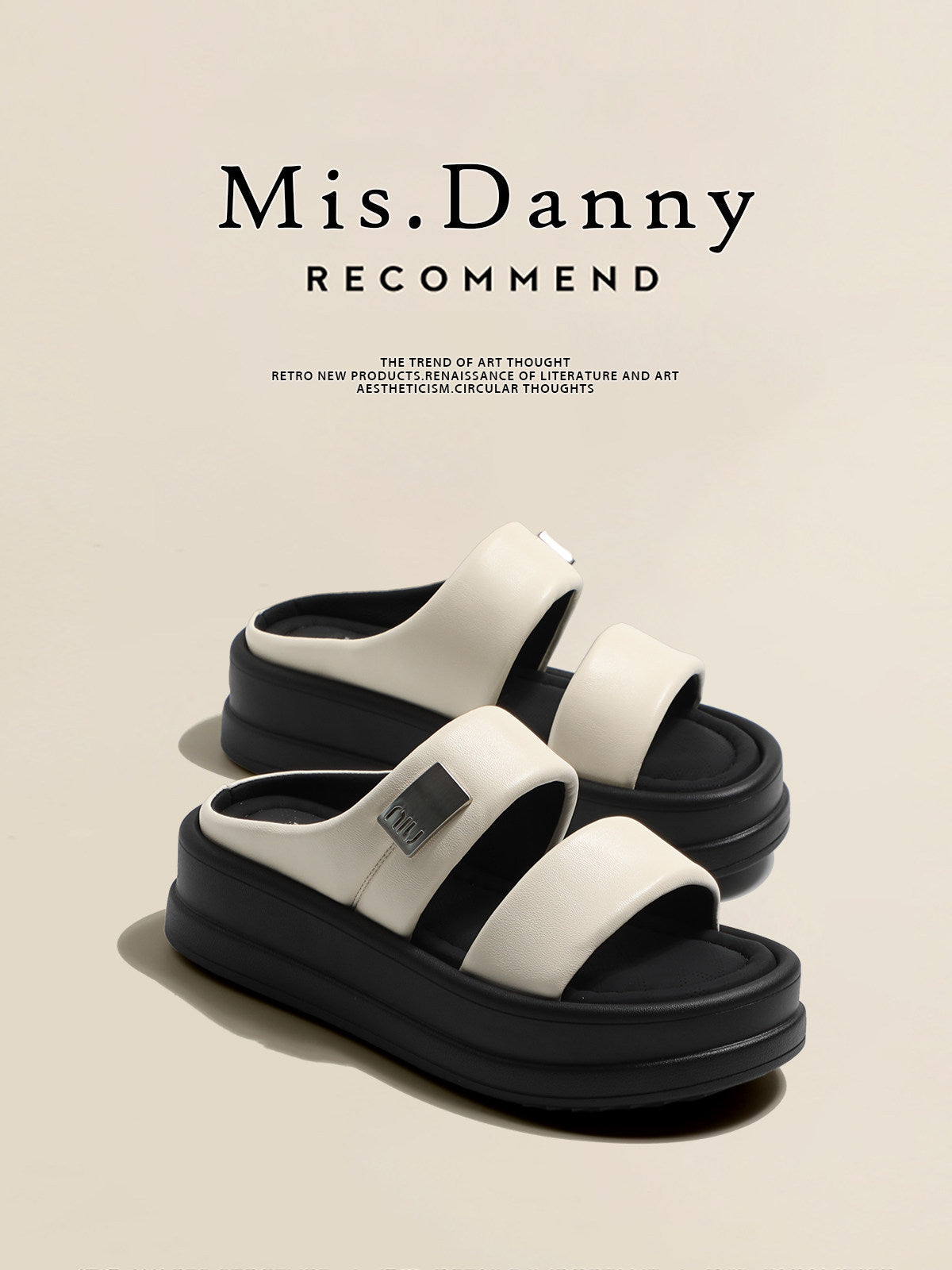 Height-Increasing 5cm Platform Super Soft Single-Strap Sandals