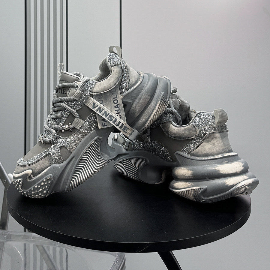 Glitter Strap Metallic Air Sole Sneakers
