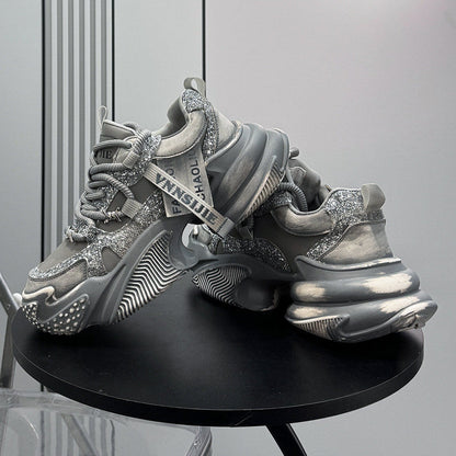 Glitter Strap Metallic Air Sole Sneakers