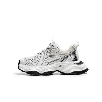 Color Block Platform Chunky Sole Lace-Up Sneakers