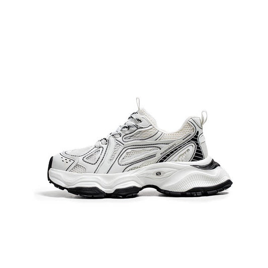 Color Block Platform Chunky Sole Lace-Up Sneakers