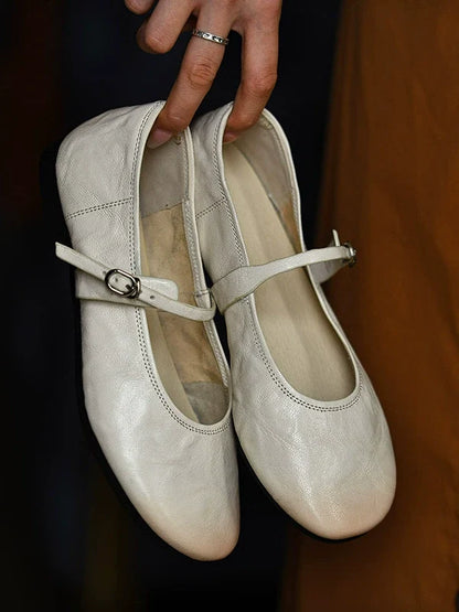 Ivory Slim Strap Mary Janes