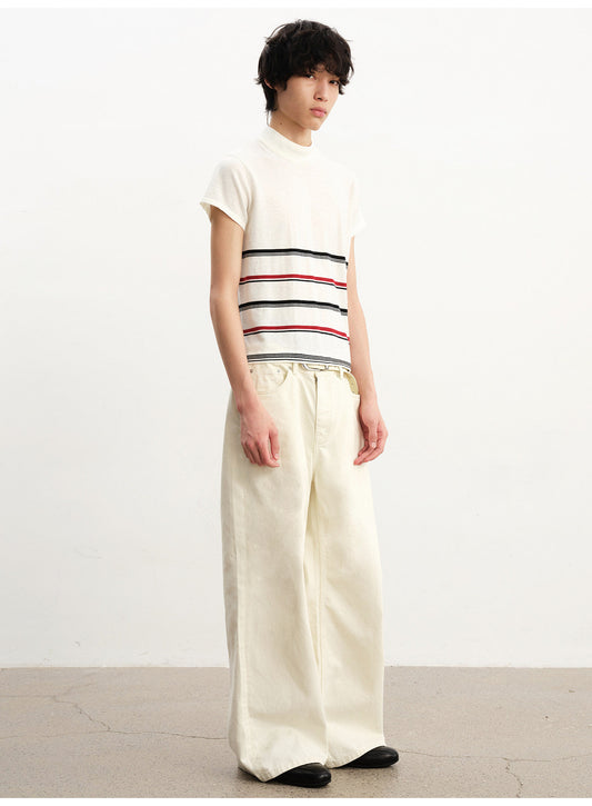 Straight-Leg Jeans with a Natural Wash