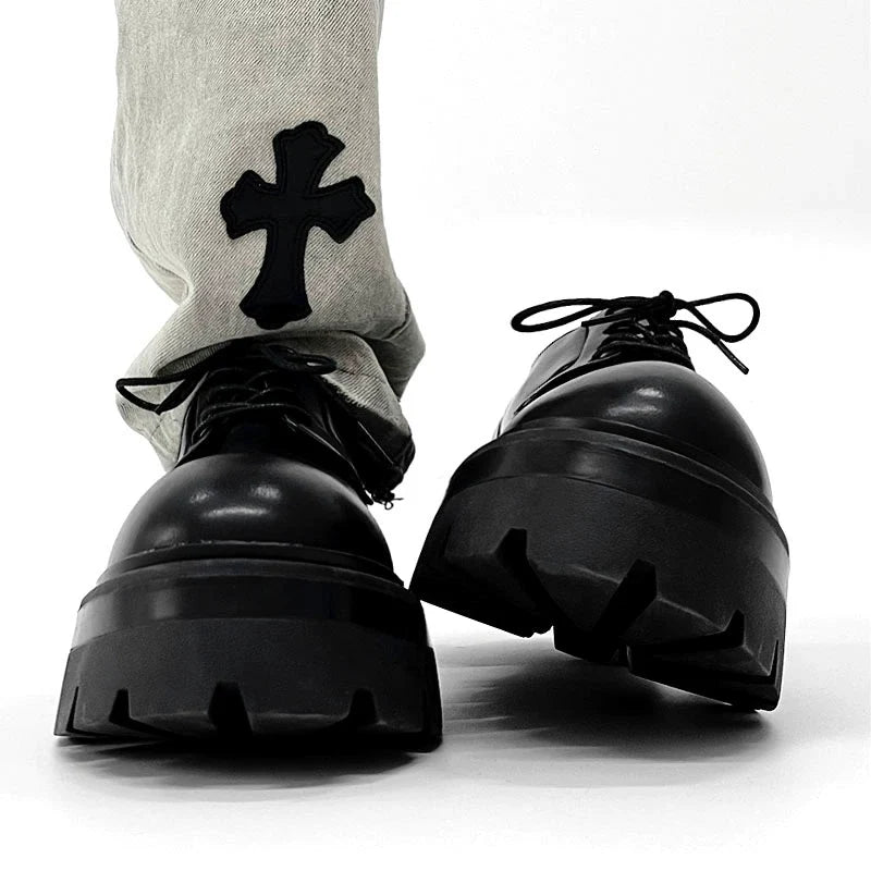 Chunky Sole Derby Round Toe Shoes