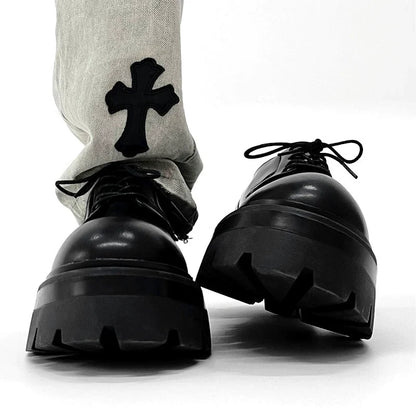 Chunky Sole Derby Round Toe Shoes