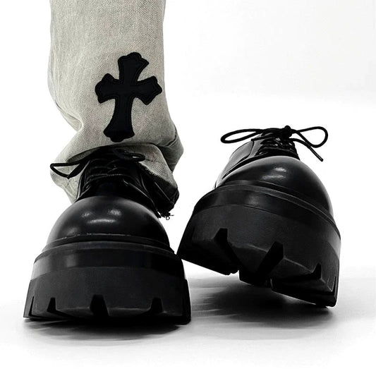 Chunky Sole Derby Round Toe Shoes