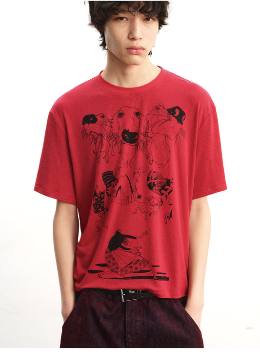 Dog-Print T-Shirt