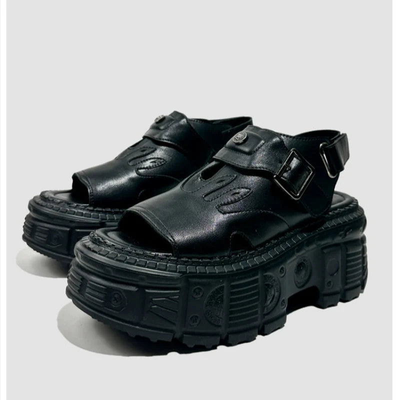 Punk Flame Chunky Sole Sandals
