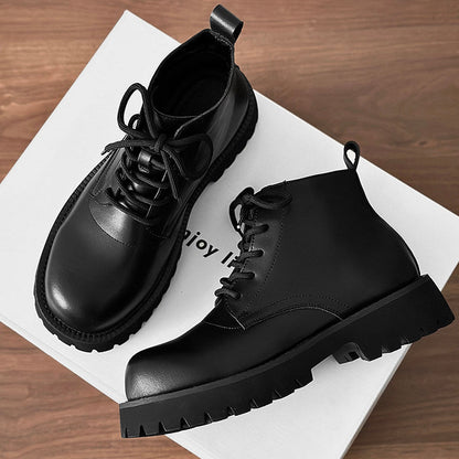 Chunky Lug Sole Platform Lace-Up Boots