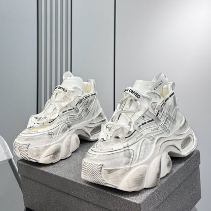 Chunky Platform High-Top Air Cushion Sneaker Boots