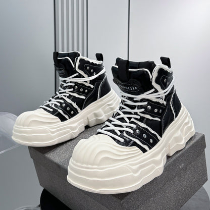 Studs Lace Up Platform Chunky Sole Sneaker