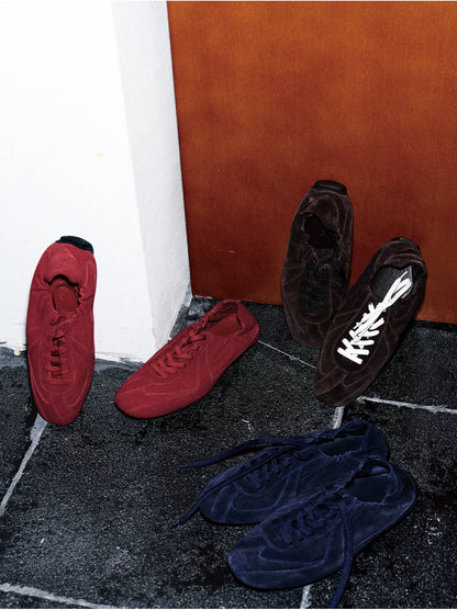 Suede Minimalist Lace-Up Sneakers