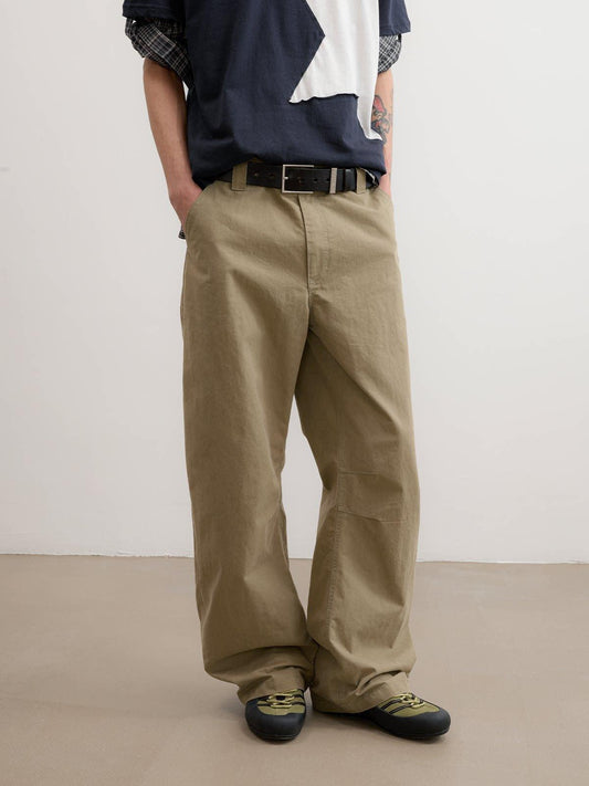 Solid Pleated Curved Cut Pants