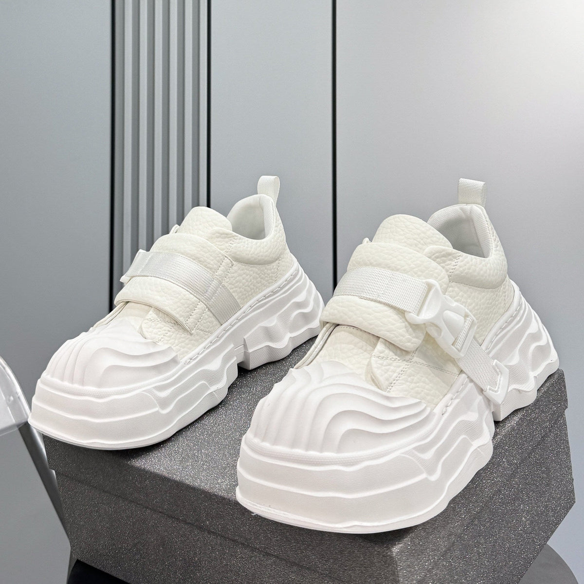 Strap Buckle Platform Chunky Sole Sneakers