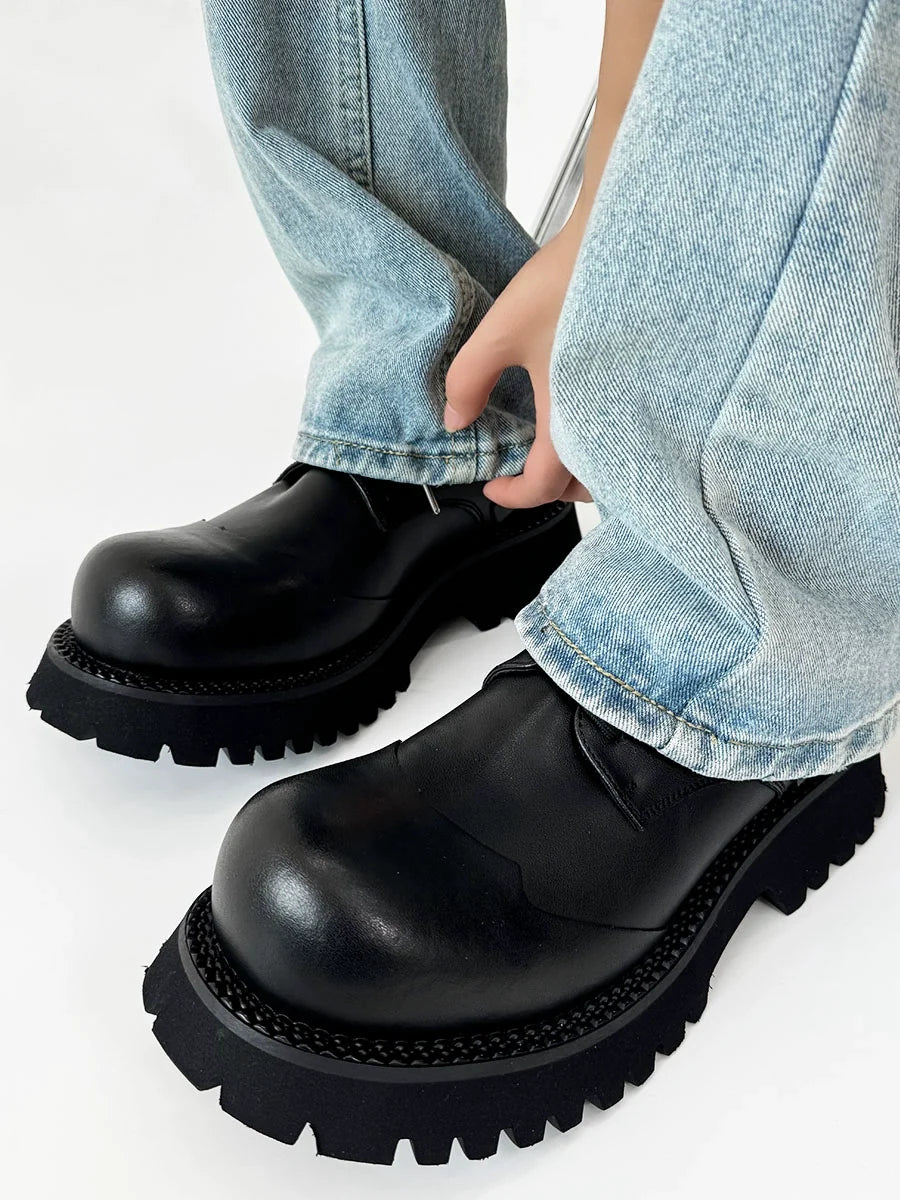 Thick Sole Uplift Leather Shoes