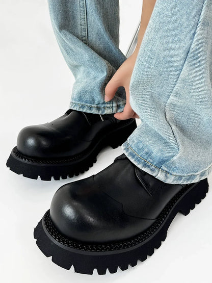 Thick Sole Uplift Leather Shoes