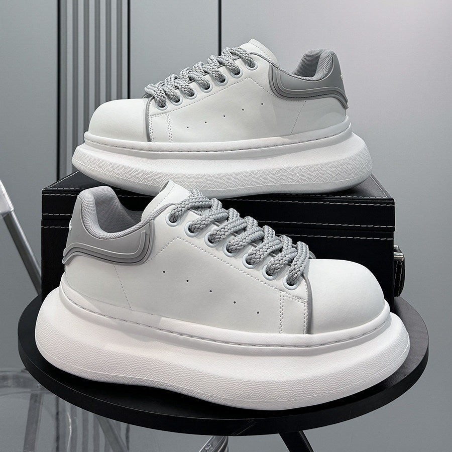 Round-Toe Platform Lace-Up Sneakers