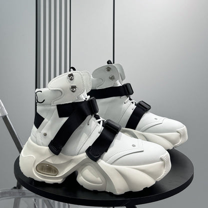 Strap Buckle Air Sole Chunky Sole Sneaker Boots