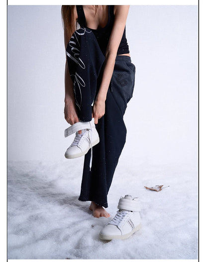 Elevate Rivet Strap Lift High‑Top Sneakers