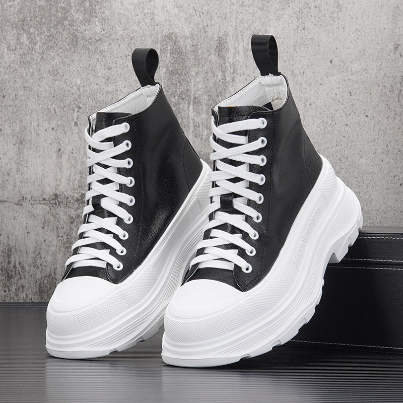 Lace Up Platform Thick Sole Short Boots