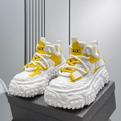 Strap Mesh Platform Chunky Sole Sneakers