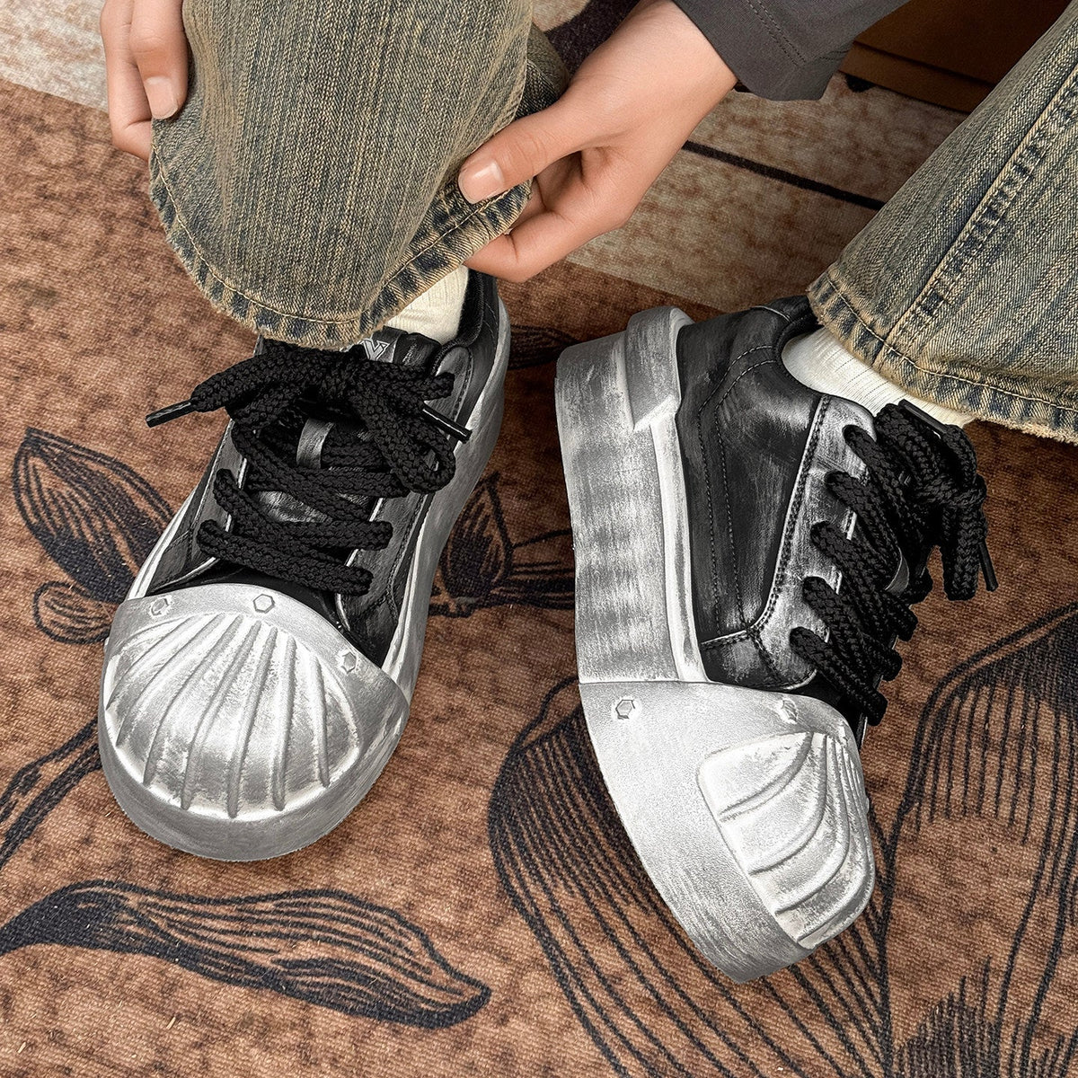 Chunky Shell Toe Platform Sneakers