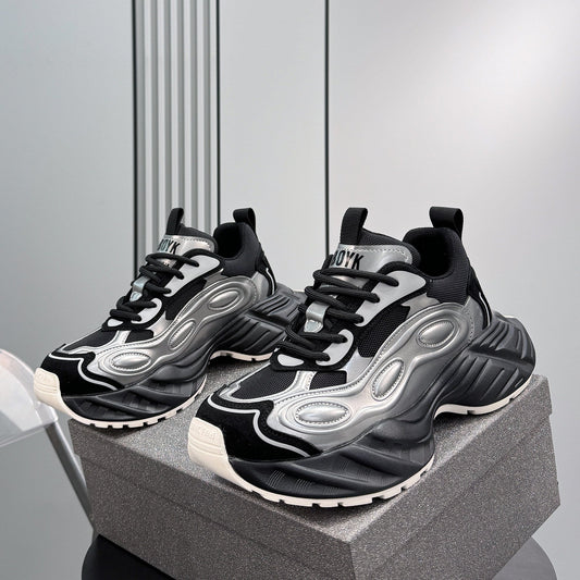 Metallic Panel Chunky Sole Sneakers