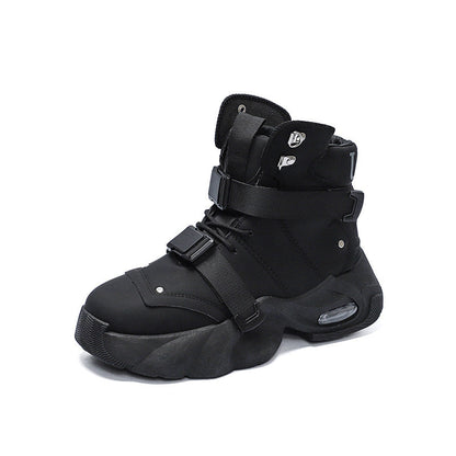 High-Top Platform Buckle Strap Sneaker Boots