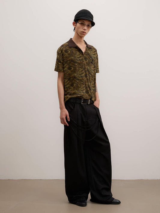 Drapey Pleated Wide Leg Trousers