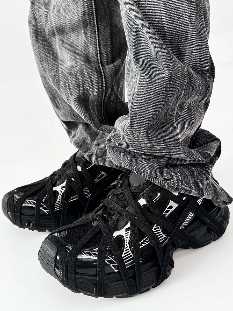 Decorative String Design Sporty Sneakers WN19108