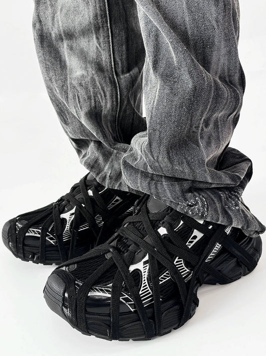 Decorative String Design Sporty Sneakers WN19108