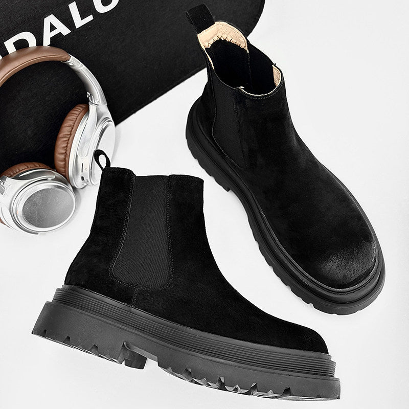 Suede Side Gore Thick Sole Short Boots