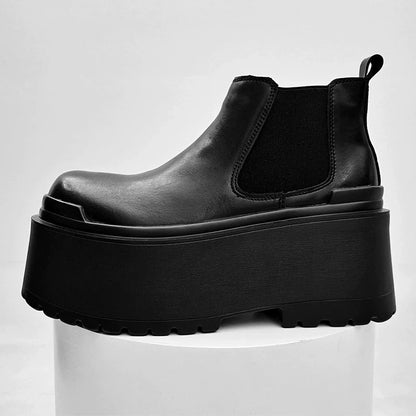Thick Sole PU Leather Boots