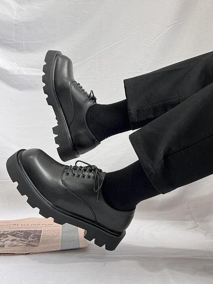 Lace Up Thick Sole Classic Round Toe Shoes