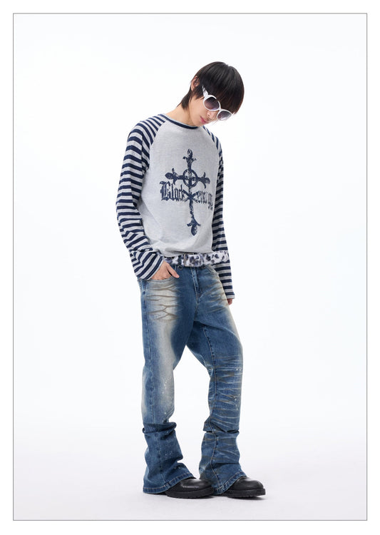 Washed Inward Curve Slim Fit Skinny Jeans