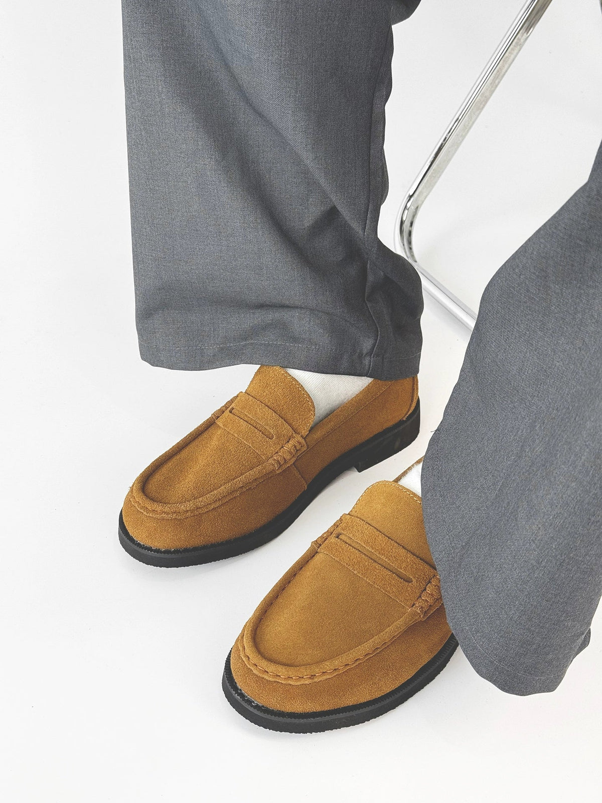 Suede Design Slip-On Coin Loffer