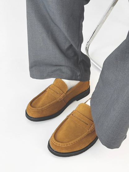 Suede Design Slip-On Coin Loffer