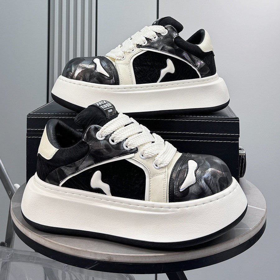 Platform Height Increase Round Toe Sneakers