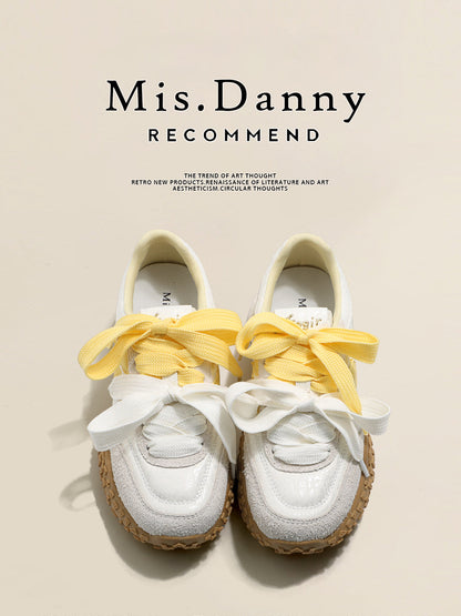 Double Color Lace-Up Platform Sneakers