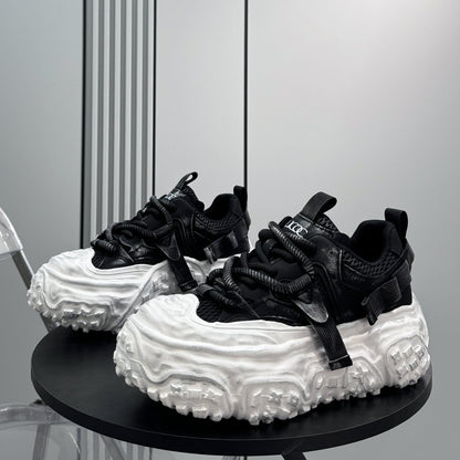 Strap Mesh Platform Chunky Sole Sneakers
