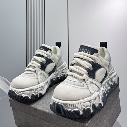 Panel Rope Lace Chunky Sole Sneakers