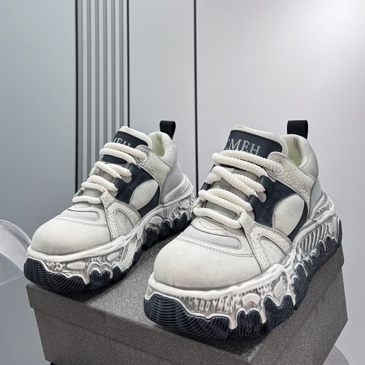 Panel Rope Lace Chunky Sole Sneakers