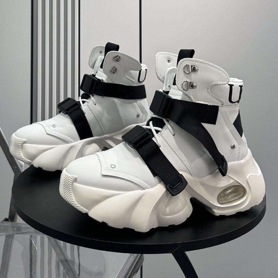 Strap Buckle Air Sole Chunky Sole Sneaker Boots