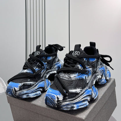 Paint Splash Air Sole Chunky Sole Sneakers
